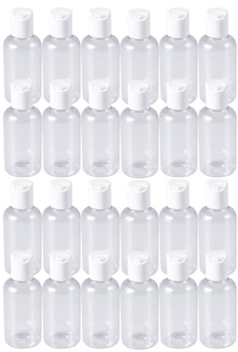 Veemoon 24 Pack 80Ml Refillable Travel Bottles, Plastic Press Top Containers for Shampoo, Lotion and Cream, Easy-To-Carry Toiletry Dispensers for Business Trips and Sports