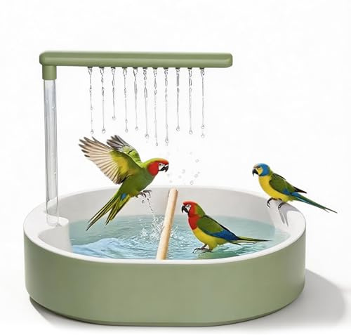 PORFOYO Place de bain automatique pour oiseaux, 31,8 x 28 x 25 cm, bain d'oiseaux, bain automatique pour oiseaux, protection contre les projections d'eau, pour perroquets intérieurs