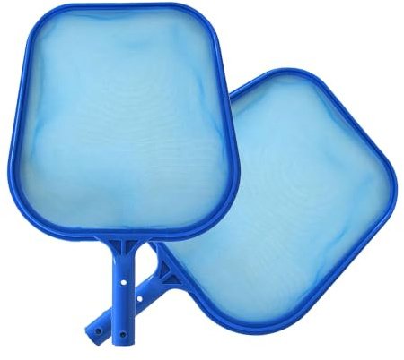 DOMIJOY Kescher Pool 2 Pack Feinmaschig Rake Netz Teich Blatt Netze | für die Reinigung der Oberfläche von Schwimmbad, schnelle Reinigung von Schutt und Laub（Stangen sind Nicht enthalten）
