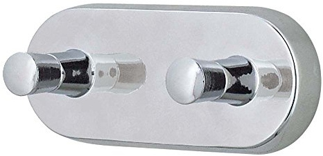 Spirella - Sydney 2Er Bademantel Haken - Wandmontage aus Metall - Glänzend - Modernes Badezimmer-Accessoire für Handtücher Oder Bademäntel - Chrom Silber