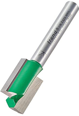 Trend CraftPro Straight Two Flute Router Cutter Bit, 1/4 Inch Shank, 14.3mm Cut Diameter & 19.1mm Cut Length, Tungsten Carbide Tipped, C023X1/4TC
