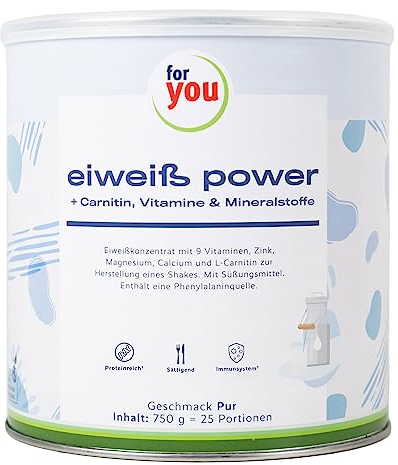 for you Power Eiweiß-Pulver nach Dr. Strunz 750g - gut lösliches Mehrkomponenten Eiweiß: Molke, Soja-, Milch-, Hühnerei-Protein + L-Carnitin Vitamine Mineralstoffe - Chemical Score 156 (Pur)