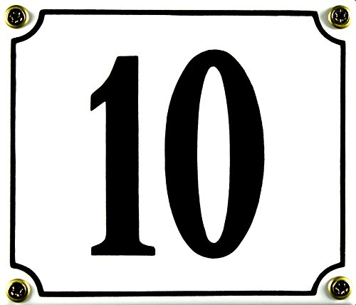 Buddel Bini Wetterfestes Emaille Hausnummernschild 10 12 x 14 cm, sofort lieferbar, weiß
