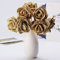 Tutoy 7Pcs Artificial Bouquet di Schiuma Glitter Artificiali Fiori Matrimonio Nuziale Partito Decor DIY Rose - Oro