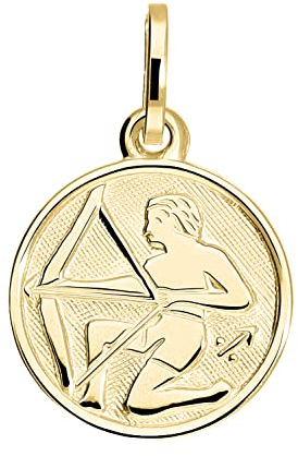 My Gold Damen Kinder Anhänger Sternzeichen SCHÜTZE Gold 333 (Ohne Kette) Gelbgold (8 Karat) Ø 12mm Rund Tierkreiszeichen Zodiac round A-06017-G303-Sch