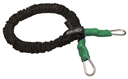 Iron Neck Resistance Band, 35 lb Exercise Band with Steel Carabiners for Neck Training, Strength Workouts, Stretching, and Rehab