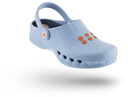 WOCK Nube con Soletta, Zoccolo Sanitario Donna e Uomo, Zoccoli Sanitari Ultraleggere Antiscivolo SRC, Antistatico e Traspirante con Cinturino