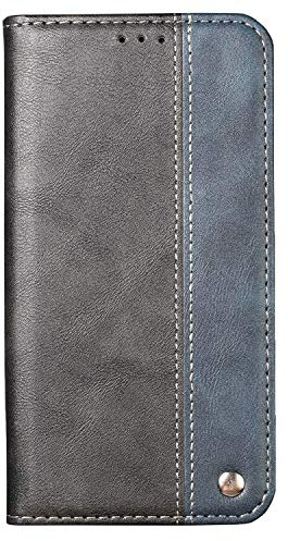 Ailisi Hülle für Galaxy A3 2017 Schutzhülle, Premium Luxus Klapphülle Slim Handyhülle mit Kartenfächern, Magnetisch Tasche Leder Flip Case für Samsung Galaxy A3 2017 Cover -Schwarz+Blau