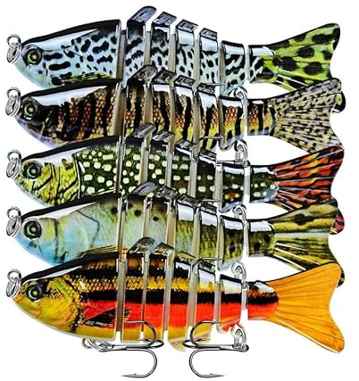 CHSEEO 10cm/ 15.5g Multi-Snodato Esche da Pesca, 1PC Realistico Esca per Pesca Esche Artificiali Swimbait Crankbait Esca Dura Attrezzatura di Pesca Perfetto per Pesca (Colori Casuali) #2