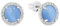 Amor Ohrstecker 925 Sterling Silber Damen Ohrschmuck, mit Zirkonia synth., 1 cm, Blau, Kommt in Schmuck Geschenk Box, 2022067