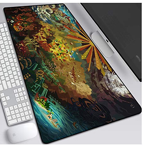 ITBT Monster Hunter Tapis de Souris Gaming XXL, 900x400mm, Anime Mouse Pad - Surface spéciale améliore la Vitesse et la précision, 3mm Base en Caoutchouc Antidérapant Surface-pour Ordinateur et PC, F