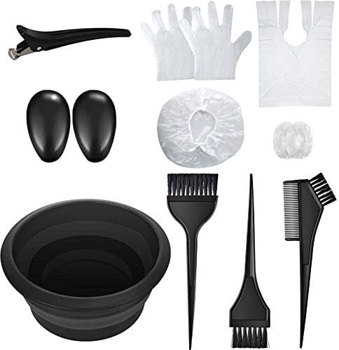 Kit Coloration Cheveux, [13 Pièces] SlickMart Outil de Teinture avec Bol Pliant pour les Réutilisable Cheveux Bol Et Brosses, Cheveux de Pratique Coiffure Outils Pour Coloration Cheveux Décolorante