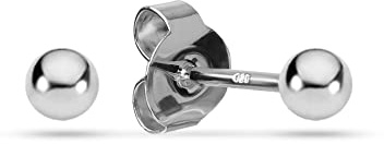 Ohrstecker Kugel 925 Silber, Gold, Roségold & Schwarz, 3-6 mm | handgefertigt, nickelfrei, ideal fürs 2. Ohrloch, minimalistisch, Geschenk für Damen & Herren