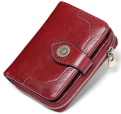 SENDEFN Petit Portefeuille Femme, Blocage RFID Porte Monnaie Femme, Porte Feuilles avec Fentes pour Cartes Multiples et Compartiment Zippé