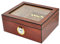 Eitida Zigarren Humidor Case für 25–50 Zigarren, gehärtetes Glas, handgefertigt, spanisches Zedernholz, Aufbewahrungsbox mit Trennwand, Luftbefeuchter und Hygrometer, Sapeli-Kirsche