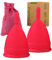 M MUNCASO 2Pcs Soft Menstrual Cups, Period Cup Super Soft and Flexible Reusable Period Cups for Women, Menstrual Cup Best Sensitive Cup with Size Small and Large (Rose Red, L)