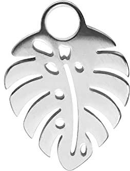 PIERCINGLINE Chirurgenstahl Anhänger für Clicker Ringe & Kreolen MONSTERABLATT PALMENBLATT Piercing Ohr Helix Silberfarben
