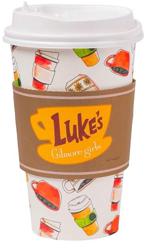 Silver Buffalo Gilmore Mädchen Lukes Logo 8 Stück Papierbecher mit Deckel, 473 ml