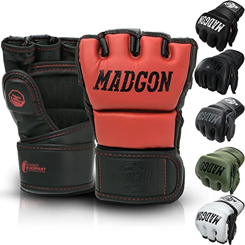 MADGON Premium MMA Handschuhe für Kampfsport, Grappling, Sparring, Krav MAGA, Muay Thai, Boxsack, Pratzen für Männer und Frauen