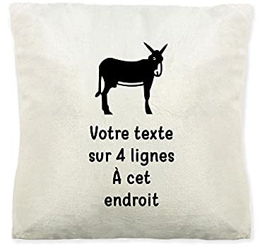 Mygoodprice Kissen aus weichem Fleece, Piktogramm Esel Katalan mit Text – 40 x 40 cm