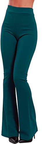 Toocool - Pantaloni Donna Campana Aderenti Zampa Elefante Elasticizzati Hot Sexy JL-2148 [S,Petrolio]