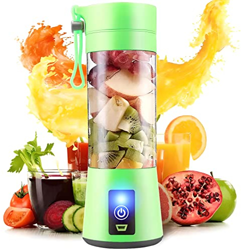 Retoo Mini mixeur personnel USB portable avec 1500 mAh et 380 ml - Blender électrique avec 4 lames - Convient pour smoothies, milkshake et shake de fruits - Mixeur USB pour les voyages, la maison