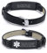 VNOX Medizinische Notfall-Armbänder für Damen und Herren, mit kostenloser Gravur, verstellbar, Edelstahl-Mesh, Notfall-Armbänder, Lavastein