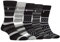Farah - Mens 5 Pack Natural Organic Bamboo Bright Striped Patterned Socks (6-11, Charcoal/Black)