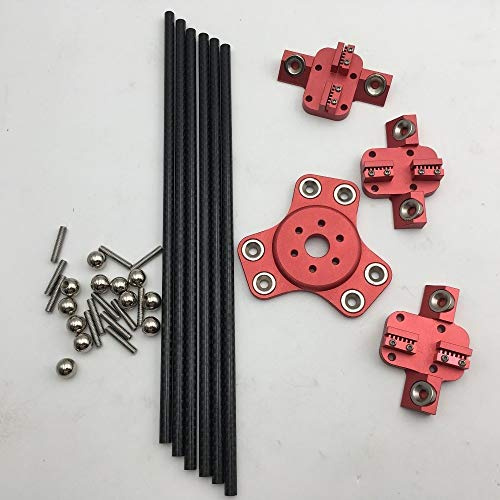 Greendhat Druckerteile DIY kossel k800 Mini 3D-Drucker Magnetischer Dual-Effektor, Schlitten, 180 mm Carbonrohr Diagonale Schubstangen-Kit Ersatzteile