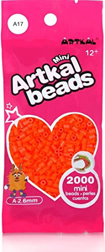 ARTKAL® Mini A Soft 2,6 mm Bügelperlen Beads / 2000 Stück / A17 ORANGE Steckperlen