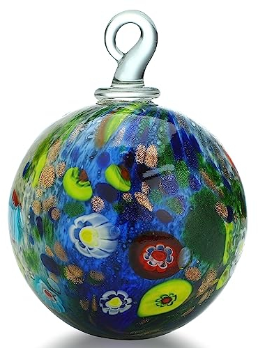 QFkris 10,2 cm mundgeblasene Glaskugeln zum Aufhängen von Gärten, Fenstern, im Freien, Hexenkugeln, Glasornament