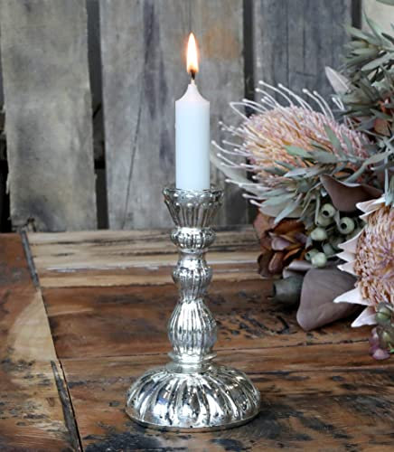 Kerzenhalter Kerzenständer antik Silber Glas Landhaus Vintage Shabby Chic Antique