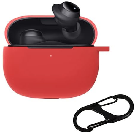 Lycuiw Shockproof Cover Compatible for Redmi Buds 3 Lite Waterproof Case Bluetooth-compatible Headphone Silica Non-slip Sleeve earphone earbud (red)