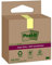 Post-it Super Sticky 100 % Recycling Notes, 3 Blöcke, 70 Blätter pro Block, 47.6 mm x 47.6 mm, Gelb - Extra starke Haftnotizen aus 100 % Recyclingpapier