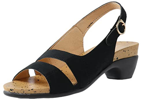 Sandalias de plataforma con cordones para mujer, sandalias para mujer, elegantes, cómodas, puntera abierta, tacón bajo, sandalias de playa para mujer, talla 11, Black, 40 EU