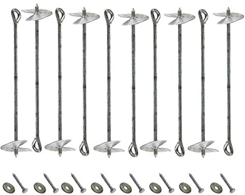 Bodenanker zum Eindrehen 10 Stück - Erdanker Trampolin 50 cm - Anker Boden aus Verzinkt Stahl - Stabilisierung von Spielgeräten und Gartengeräten