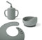 Ergobaby Kindergeschirr-Set Basic für Babys und Kleinkinder ab 6 Monaten, Baby Geschirrset mit Becher, Schale und Lätzchen, ohne BPA, PVC und Phthalaten, Sage Green