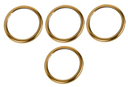 HIBEYO 4 Stück Aluminiumlegierung Auto Klimaanlage Ring Dekoration Passt für Audi A1 Klimaanlage Luftaustritt Air AC Vent Outlet Ring Lüftung Ringe Zierring Lüftungsschlitze Auslass Ring Trimm-Gold
