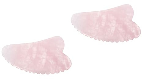TOVINANNA 2stücke Rosa Quarz Guasha Scraper Massagetool Für Rücken Schultern Beine Gesicht Kompakt Langlebig Sicher Zur Linderung Von Muskelverspannungen Für Entspannende Anwendungen