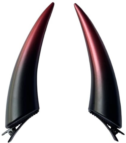 SWEETBIUTI Teufelshörner Dämon Hörner Harzhorn Haare Clips Halloween Devil Kostüm mit Alligator Clips Haarzubehör für Halloween Devil Cosplay Dress up Party 1 Paar