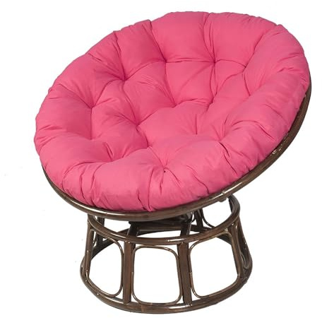 Surwin Hängesessel Kissen, Kissen für Hängesessel Rundes Dicke Stuhlkissen Weich Bequem Gartenstuhlauflage, Kissen Hängesessel für Rattanmöbel und Gartenstuhl (110x110cm,Rosa)