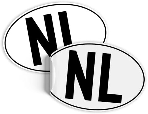 Finest Folia Länderkennzeichen Aufkleber 2er Set nach DIN Norm 17,5x11,5cm Kennzeichen Sticker für Auto LKW Wohnmobil wetterfest selbstklebend R226 (27 Niederlande, Aufkleber)