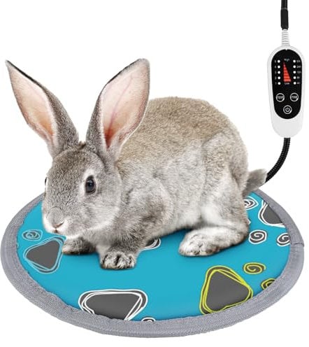 Pet Heating Pad with 5 Level Timer and Temperature,Waterproof Cat Warming Pad with Durable Anti-Bite Tube Indoor for Puppies Dogs Cats(Green Round, 12)