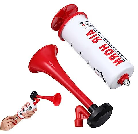 ULTECHNOVO Drucklufthorn Handgerät Tragbar Für Boote Motorräder Mit Pumpe Aus Kunststoff Und Metall Für Und Sportveranstaltungen