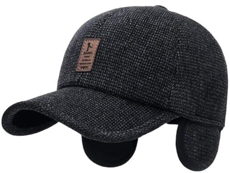 Cysocool Herren Winter Baseballmütze mit Ohrenklappen Thermo Schirmmütze Schiebermütze Wolle Warm Tweed Newsboy Mützen Baskenmütze Fahrermütze Flatcap Herren Barett Cap Männer Jagd Golf Winterhut