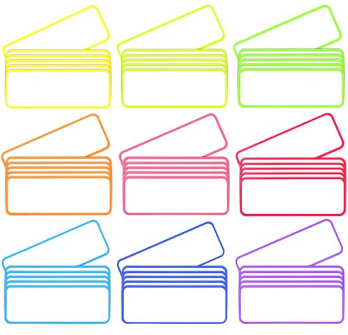 GeeRic Dry Erase Magnetic Labels, Reusable Magnetic Name Tags Write On Magnets Sticker Magnet Labels Name Plate for Whiteboards Locker Fridge School Office Home (Each Measures 3.2 x 1.2)