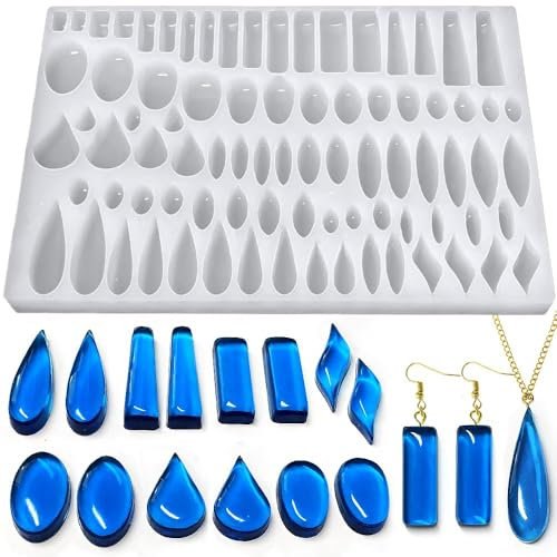Stampi in Silicone per Gioielli,stampini per Resina epossidica Trasparente,41 Paia di Forme,per Creazione di Gioielli, Ciondoli e Orecchini,per Resina Epossidica e UV, Fai da Te Collane e Accessori