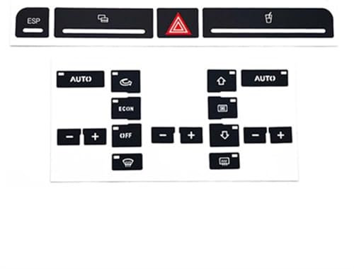 HhyY6LL Etiqueta engomada del botón de Aire Acondicionado del Coche para Audi A4 B6 B7 2000–2008,Pegatinas para Botón de Salpicadero de Aire Acondicionado,E