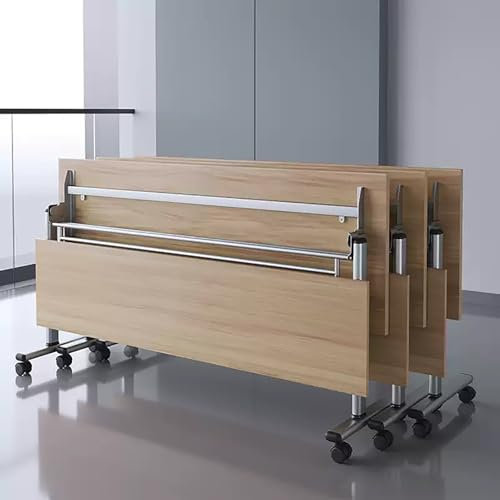 CGHAZLJ Moderner 3er-Pack klappbarer Konferenztisch mit leisen Rädern, mobiler Besprechungstisch für Büro, Klassenzimmer, Klapptisch, modularer Schulungstisch, 120 x 60 x 75 cm