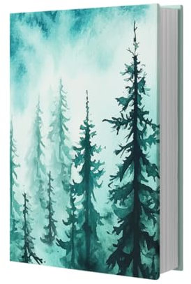 NBEADS Wald Buchdeckel, Dehnbarer Bucheinband Jumbo Stoff Buchhüllen Wiederverwendbarer Buchschutz für Hardcover Lehrbücher Paperback bis zu 20.6x27.4cm